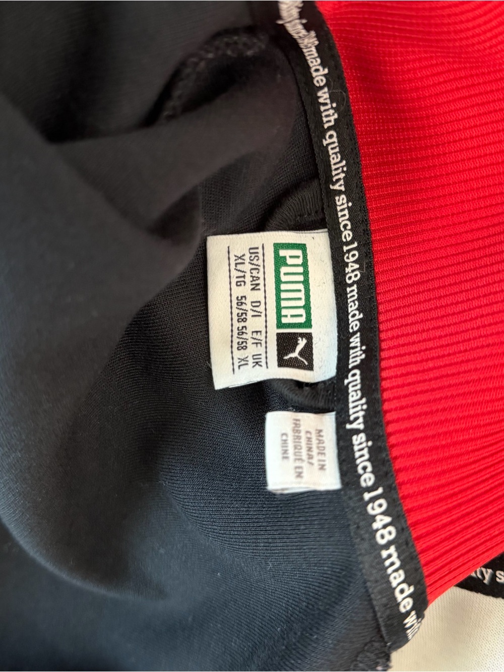 Puma Black Jacket with Red Accents and White Stripes - Picture 9 of 15